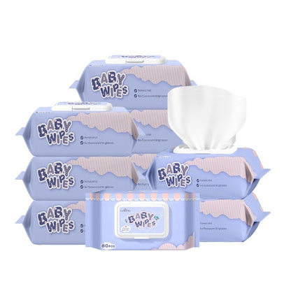 English Baby Wipes Big Bag 80 Pumping Wipe Newborn Wet Tissue