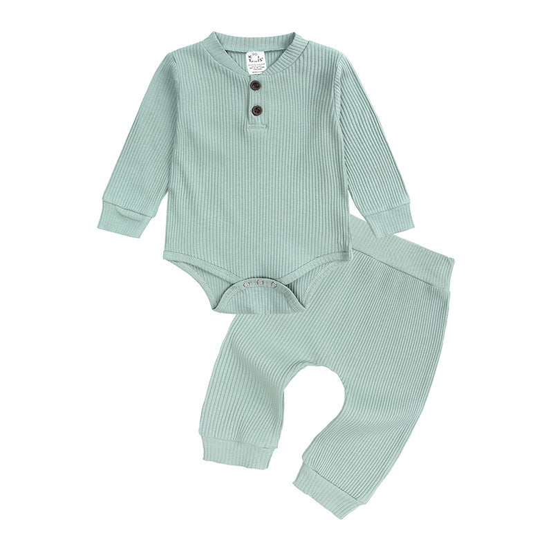 HangingStriped Baby Baby Romper PP Pants Suit Casual Children Two-Piece Suit