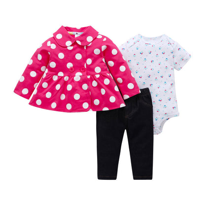 Baby Suit Three-piece Suit Zipper Cardigan Trousers