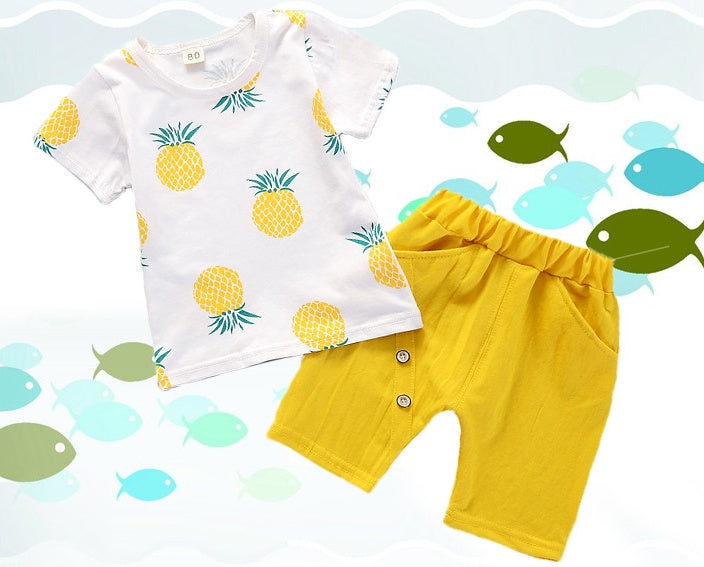 New baby summer baby short sleeve two-piece suit