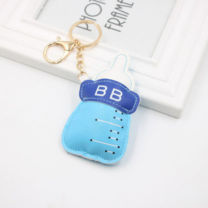 Baby Small Feeding Bottle Pu Leather Pendant