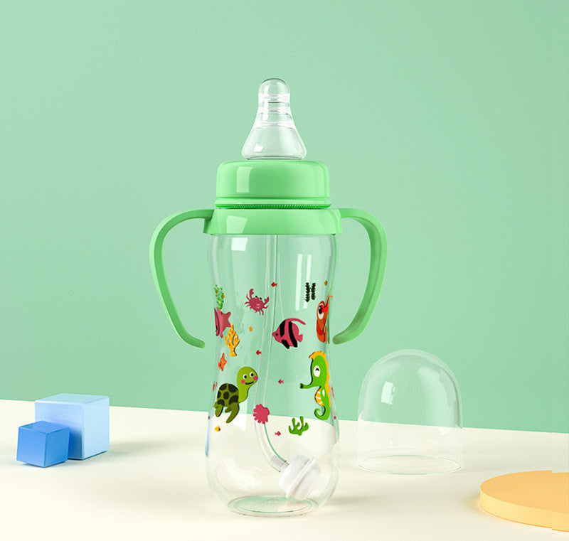 Newborn Plastic Feeding Bottle With Handle