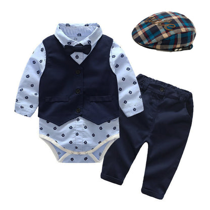 Baby Boy Gentleman Suit Baby One-piece Romper