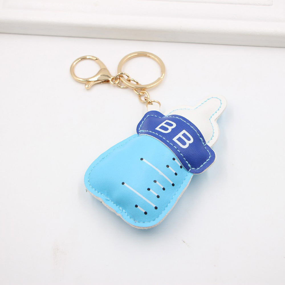 Baby Small Feeding Bottle Pu Leather Pendant