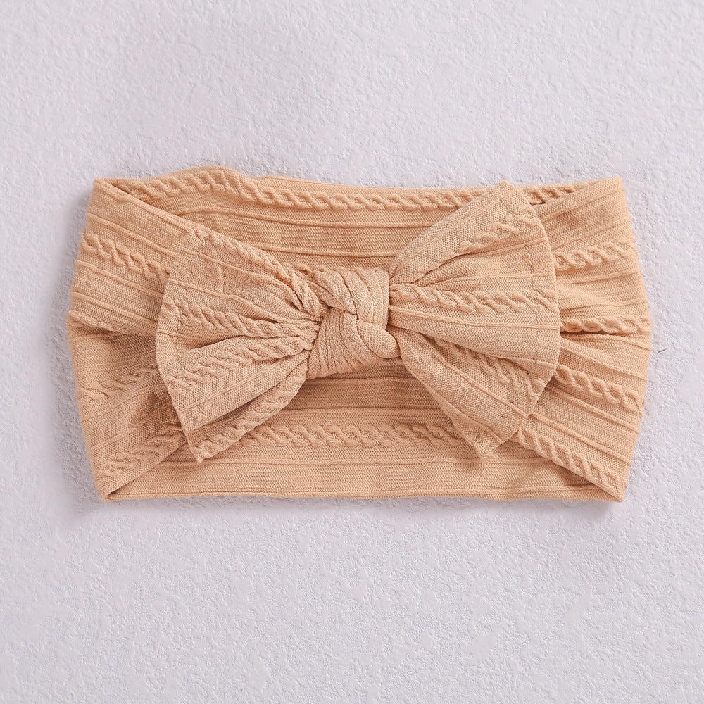 Elastic Head Bandwidth Edge Nylon Bow Headband