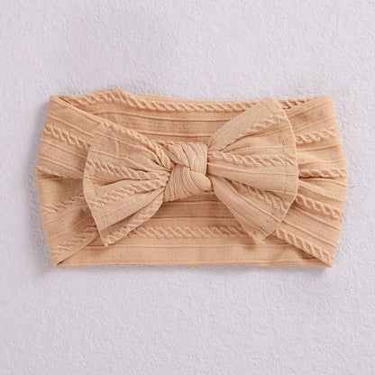 Elastic Head Bandwidth Edge Nylon Bow Headband