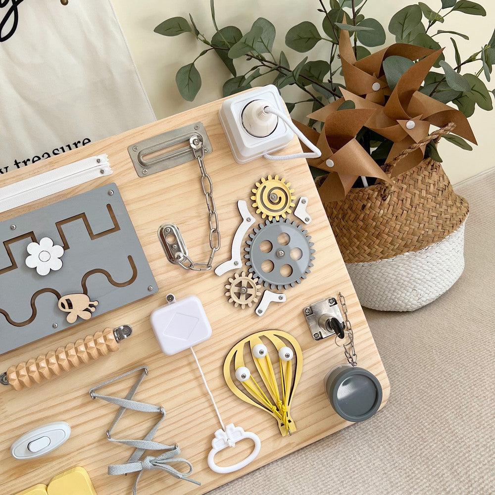 Baby Busy Board Finished DIY Accessories