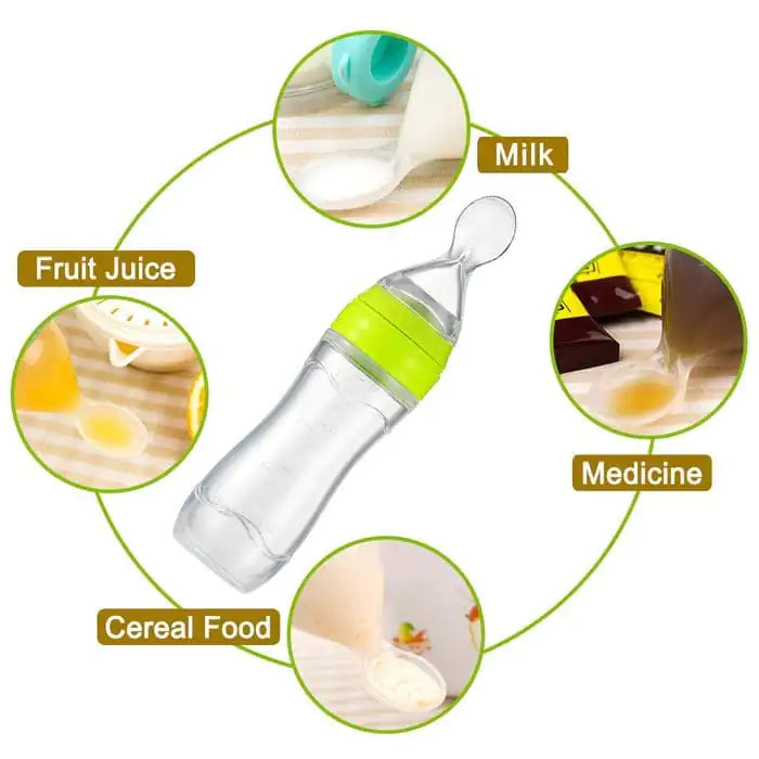 Silicone Feeding Bottle With Spoon