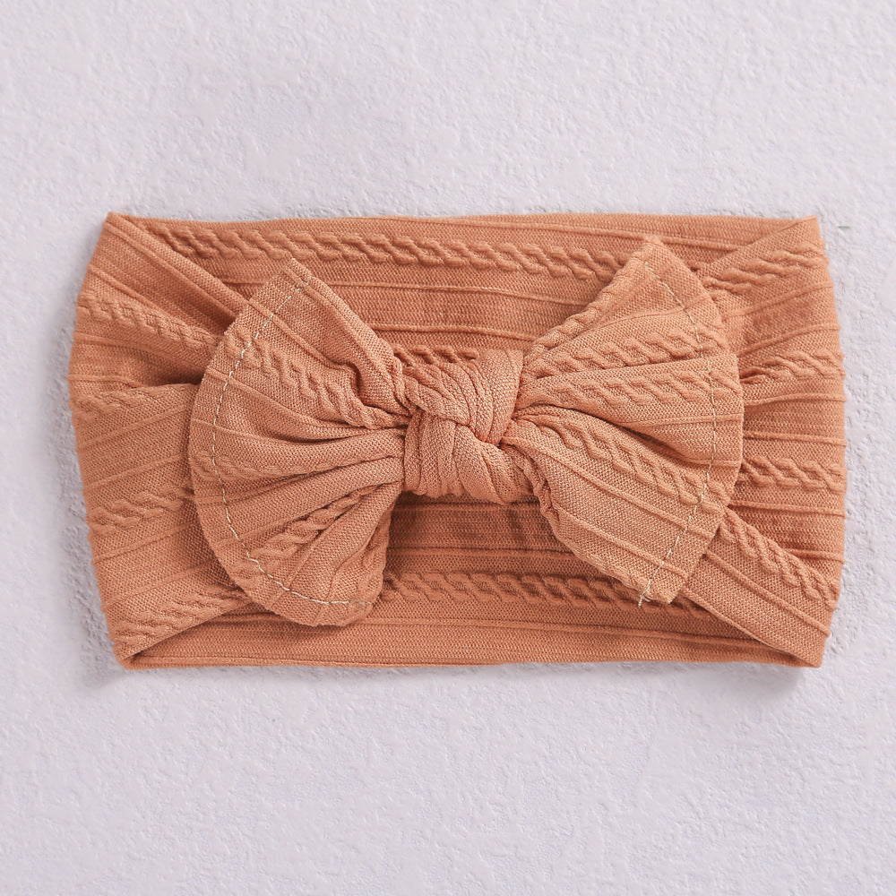 Elastic Head Bandwidth Edge Nylon Bow Headband