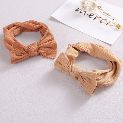 Elastic Head Bandwidth Edge Nylon Bow Headband